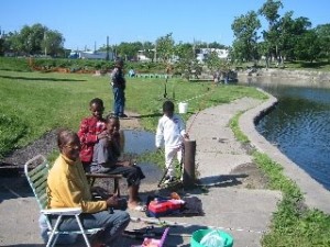 Fishing in KCK park