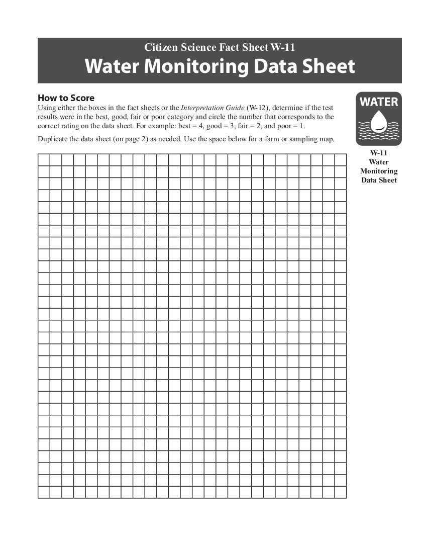 W-11 data sheet cover