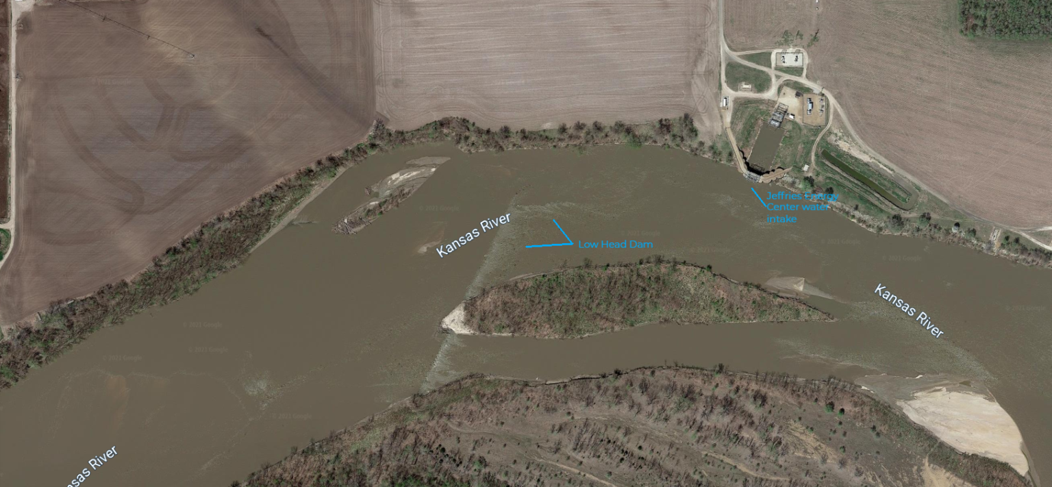 Belvue LowHead Dam (Jeffrey Energy Center) River Mile 120